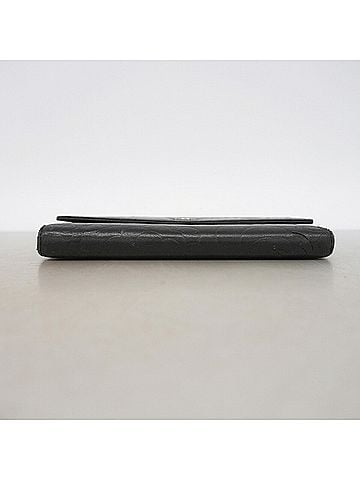 Chanel Chanel Tri-fold Long Wallet, Camellia Design, Lambskin, Black, Women's (view 2)