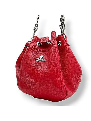 Vivienne Westwood Vivienne Westwood Chrissy Small Bucket Bag Shoulder Crossbody Vegan Leather Rose Red Silver Hardware Women's S79 (view 1)