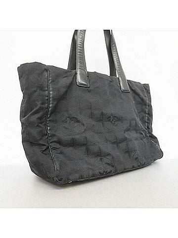Chanel Chanel New Travel Nylon Tote Bag, Black/Champagne, Women's (view 2)