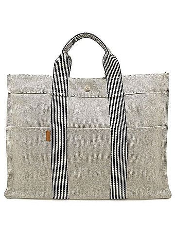 Hermès HERMES Fourre-Tout MM Handbag, Canvas, Gray, Women's, 353506 (view 2)