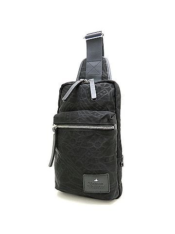 Vivienne Westwood Vivienne Westwood ORB Embossed Body Bag/Waist Bag, Nylon, Black, Men's, 353457 (view 2)