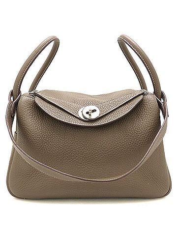 Hermès HERMES Lindy 26 Shoulder Bag/Handbag, Taurillon Clemence Leather, Etoupe, Women's, 353509 (view 1)