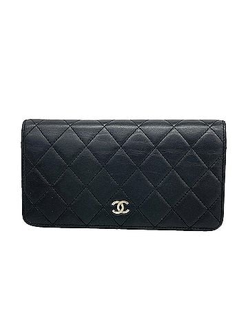 Chanel Chanel Matelassé Lambskin Long Wallet, Black, Women's OP015572 (view 1)
