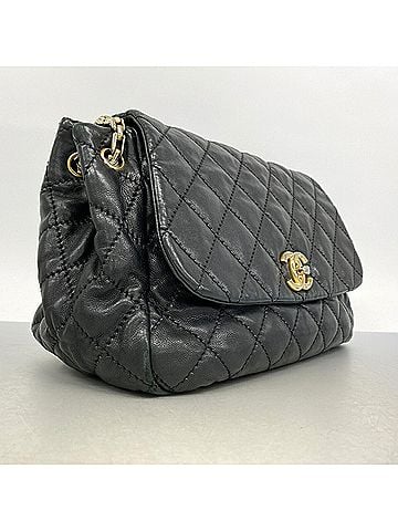 Chanel Chanel Shoulder Bag, Wild Stitch Chain Shoulder, Leather, Black, Women's OP015296 (view 2)