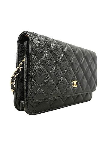 Chanel Chanel Matelassé Chain Shoulder Wallet, Caviar Leather, Black, Women's, OP014287 (view 2)