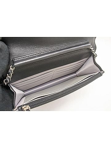 Chanel Wallet On Chain Lambskin Black Leather Shoulder Bag Bag (view 2)