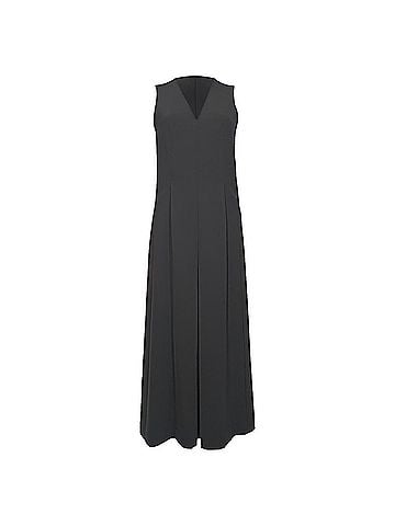 Alexander Wang T by Alexander Wang V-Neck Gaucho Jumpsuit in Black Polyester (view 1)