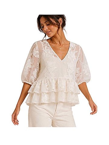 Express Express Short Sleeve Blouse (view 1)