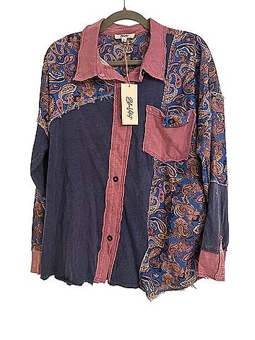 Blue Velvet boho Button-Down Shirt (view 1)