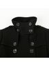 Burberry 100% Wool Black Size Brit Double Trench Coat Size 4 - photo 4