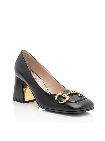 Gucci Gucci Leather Horsebit Loafer Pumps - Size 7 / 37 (view 1)