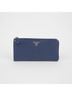 Prada 100% Leather Blue Metal Logo Long Wallet One size - photo 3