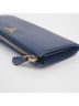 Prada 100% Leather Blue Metal Logo Long Wallet One size - photo 9