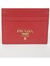 Prada 100% Leather Red Triangle Logo Card Holder One size - photo 4