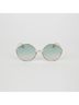 Gucci 100% Leather Gold Round Sunglasses One size - photo 4