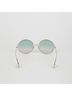 Gucci 100% Leather Gold Round Sunglasses One size - photo 8