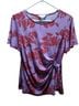 Liz Claiborne Floral Purple Red Short Sleeve Blouse Size S (petite) - photo 1