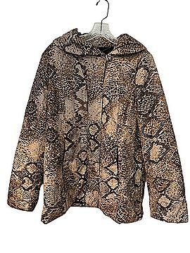 Dennis Basso Snake-Print Puffer Jacket Coat (view 1)