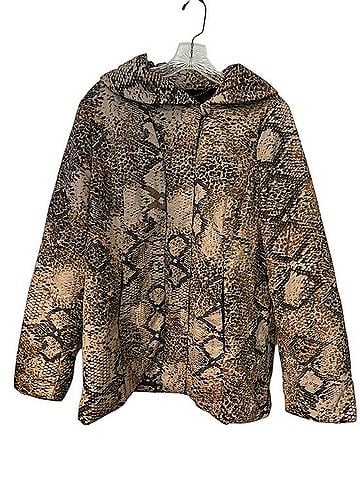 Dennis Basso Snake-Print Puffer Jacket Coat (view 1)