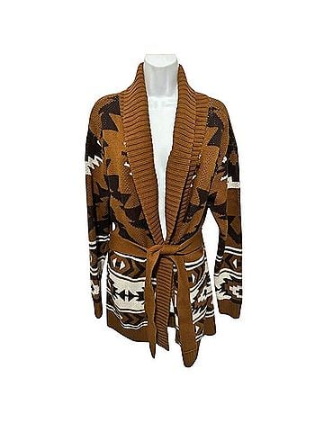 Lucky Brand Tie Waist Knit Cardigan Cardigan (view 2)