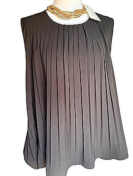 Vince. Pleated Swing Top Sleeveless Blouse (view 1)