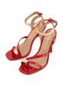 Andrea Solid Red Women's Ankle-Strap High-Heeled Sandal Size 10 - photo 4