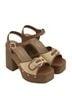 Andrea Solid Brown Women's Block Heel Sandal Size 8 - photo 4