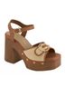 Andrea Solid Brown Women's Block Heel Sandal Size 10 - photo 1