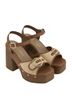 Andrea Solid Brown Women's Block Heel Sandal Size 10 - photo 3