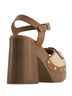 Andrea Solid Brown Women's Block Heel Sandal Size 10 - photo 4
