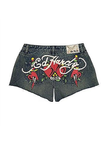 Ed Hardy Women's Heart Dagger Denim Short (view 2)