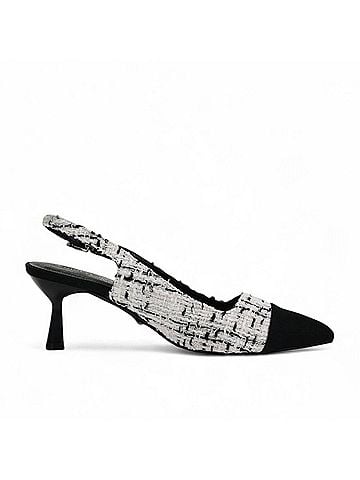 Chinese Laundry Women's Mariella Kitten Heel in Black/White Tweed (view 1)