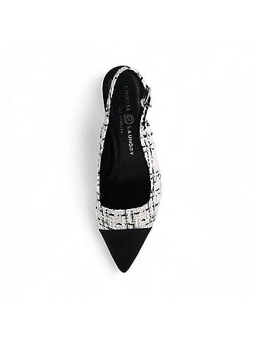 Chinese Laundry Women's Mariella Kitten Heel in Black/White Tweed (view 2)