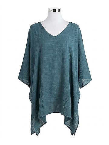 Umgee V-Neck Caftan Tunic in Seaweed (view 1)