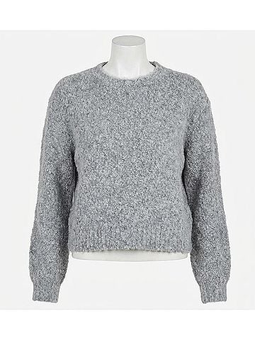 Bella Dahl Long Sleeve Crew Sweater in Heather Stone (view 1)