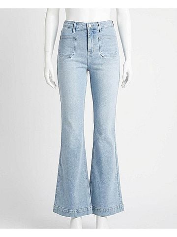 Nicole Miller Sutton Place High Rise Flare Jean in Light Blue (view 1)