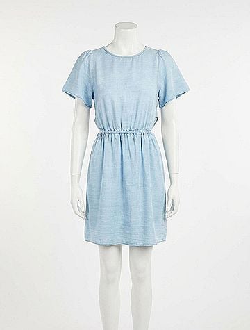 Bella Dahl Short Sleeve Cut Out Dress in Shoreline Ombre Wash (view 1)