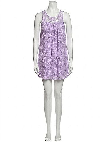 Umgee Floral Lace Sleeveless Dress in Lavender (view 1)