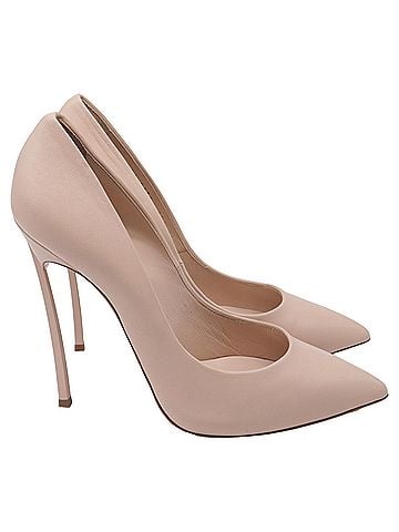 Casadei Casadei Blade Heel Pumps in Beige Calfskin Leather (view 1)