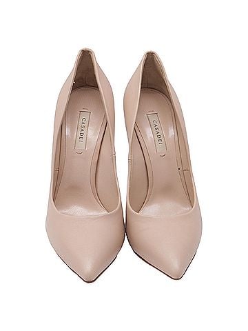 Casadei Casadei Blade Heel Pumps in Beige Calfskin Leather (view 2)
