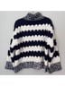 Eleven Six Stripes White Blue Pullover Sweater Size S - photo 3