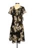 CDC Apparel 100% Polyester Floral Black White Green Purple Cocktail Dress Size 4 - photo 1