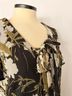 CDC Apparel 100% Polyester Floral Black White Green Purple Cocktail Dress Size 4 - photo 4