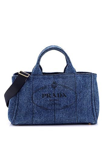 Prada Canapa Convertible Tote Denim Medium (view 1)