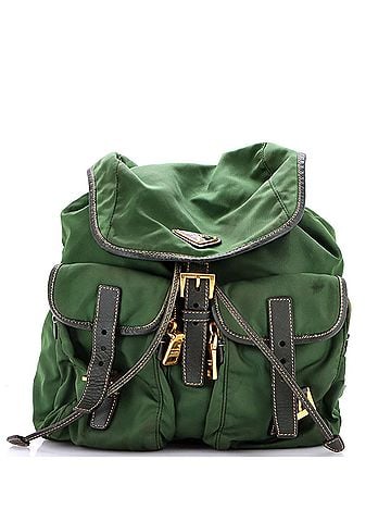 Prada Double Front Pocket Backpack Tessuto Medium (view 1)