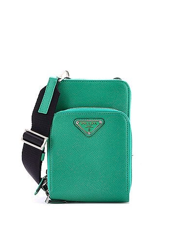 Prada Front Pocket Phone Holder Crossbody Bag Saffiano Leather (view 1)