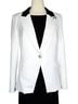 Veronica Beard 62% Polyester 32% Viscose 6% Elastane 100% Polyester Solid White Black Jacket Size 8 - photo 1
