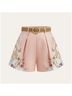 Commense 100% Polyester Floral Pink Ivory Blue Dressy Shorts Size XL - photo 9