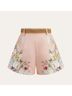 Commense 100% Polyester Floral Pink Ivory Blue Dressy Shorts Size XL - photo 10