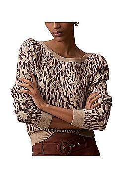 Maeve Knit Leopard Print Sweater Pullover Sweater (view 1)